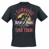 Jurassic Park I Survived 1993 Tour Tričko černá
