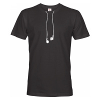 Pánské tričko se sluchátky - vtipný minimalistický potisk