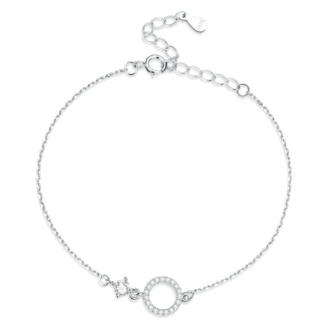 GRACE Silver Jewellery Stříbrný náramek se zirkony Caroline, stříbro 925/1000 NR-SCB239/18 Stříb