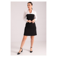 armonika Women's Black Zippered Side Shirt Detailed Strapless Mini Dress