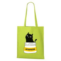 DOBRÝ TRIKO Bavlněná taška s kočkou ANTIDEPRESIVA Barva: Limetková