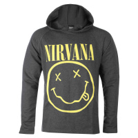 mikina s kapucí pánské Nirvana - Yellow Happy Face - ROCK OFF - NIRVHD04MC-1