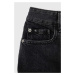 Dětské riflové kraťasy Calvin Klein Jeans černá barva, nastavitelný pas