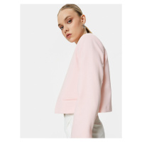 Koton Crop Blazer Collarless Pocket