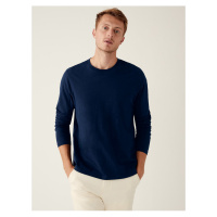 Tmavě modré pánské basic tričko Marks & Spencer