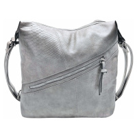 Velký světle šedý kabelko-batoh z eko kůže