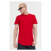 Bavlněné tričko Hollister Co. červená barva