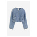 H & M - Cropped džínová bunda - modrá