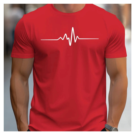 Pánské bavlněné tričko – krátký rukáv, potisk, sportovní střih