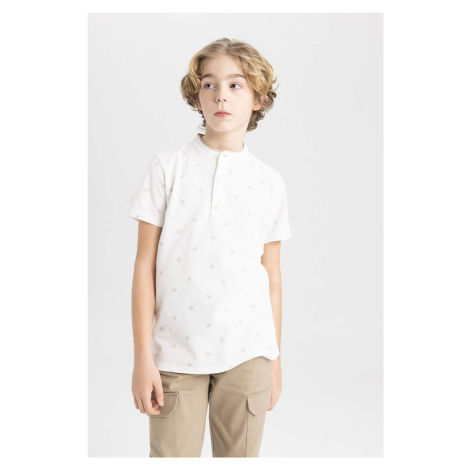 DEFACTO Boy High Collar Pique Short Sleeve Polo T-Shirt