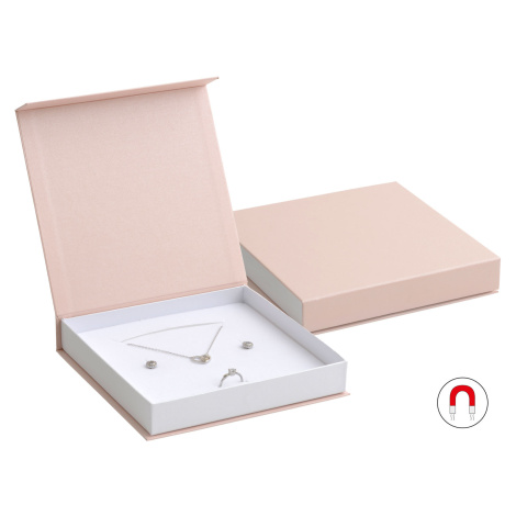 JK Box Pudrově růžová dárková krabička na soupravu šperků VG-10/A5/A1 JKbox
