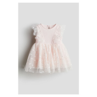 H & M - Vzorované tylové šaty - růžová