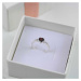 Klenoty Amber Luxusní stříbrný prsten s granátem a topazy Srdíčko