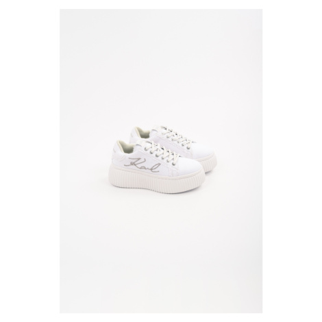 Tenisky karl lagerfeld kreeper lo signia lo lace white denim w/silver