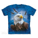 Pánské batikované triko The Mountain - Guardian Eagle - modré