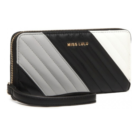 Miss Lulu Moderná dámska peňaženka Twill - černo šedá