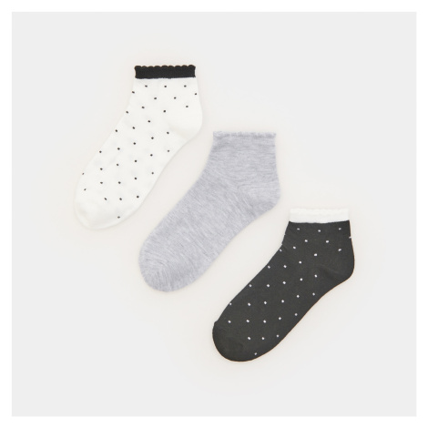 Sinsay - Sada 3 párů vzorovaných ponožek - Černý