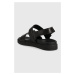 Kožené sandály Calvin Klein BACK STRAP SANDAL LTH pánské, černá barva, HM0HM00946