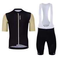 HOLOKOLO Cyklistický krátký dres a krátké kalhoty - RELIABLE ELITE - béžová/černá