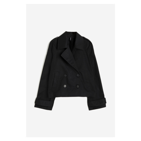 H & M - Krátký keprový námořnický kabát - černá H&M