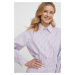 Košile Sisley dámská, fialová barva, slim, s klasickým límcem