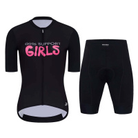 HOLOKOLO Cyklistický krátký dres a krátké kalhoty - SUPPORT ELITE LADY - černá