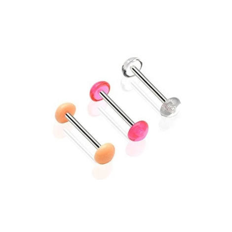 Piercing jazyk - jednobarevná polokoule - Barva piercing: Růžová Šperky eshop