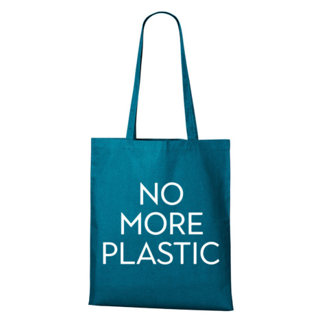 Plátěná taška se stylovým nápisem No more plastic - praktická plátěná taška BezvaTriko