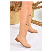 Fox Shoes Nude Flat Sole Women's Daily Boots