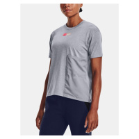 Under Armour Tričko Live Woven Pocket Tee-GRY - Dámské