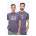 Bavlněné tričko Helly Hansen fialová barva, s potiskem, 53285-096
