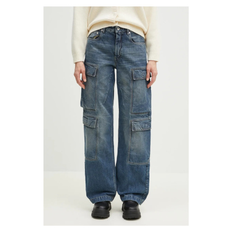 Džíny Rick Owens Double Cargo dámské, high waist, DS01E3308.DWB