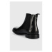 Kožené kotníkové boty Karl Lagerfeld Urano IV pánské, černá barva