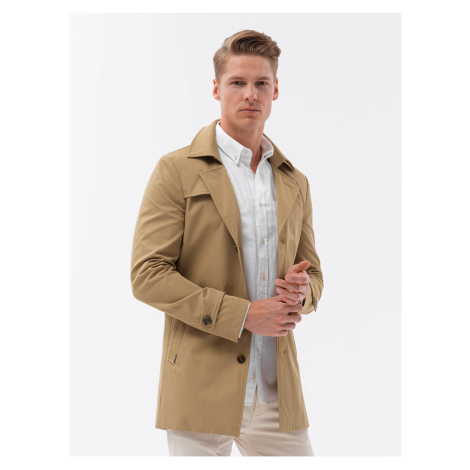 Světle hnědý pánský kabát Ombre Clothing