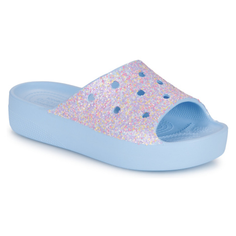 Crocs ClassicPlatformGlitterSlideW Modrá