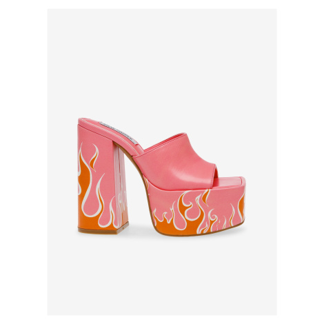 Růžovo-oranžové dámské pantofle na podpatku Steve Madden
