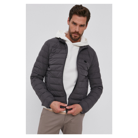 Péřová bunda Emporio Armani pánská, šedá barva, zimní