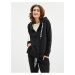Černá dámská mikina na zip s kapucí DKNY