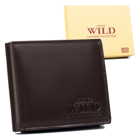Prostorná pánská kožená peněženka s kapsou Wild