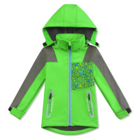Chlapecká softshellová bunda, zateplená - KUGO QK2930, zelená Barva: Zelená