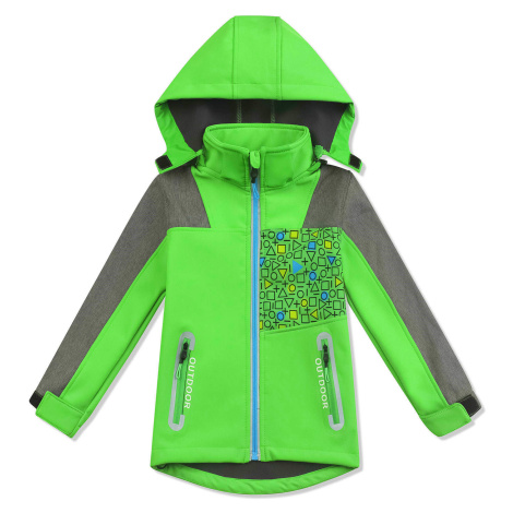 Chlapecká softshellová bunda, zateplená - KUGO QK2930, zelená Barva: Zelená