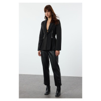 Trendyol Black Zipper Detailed Blazer Jacket