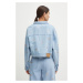 Džínová bunda adidas Originals Femme Galore Denim Rhinestone Jacket dámská, modrá barva, přechod