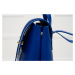 Dámský kožený batoh na patenty ražený - královsky modrá