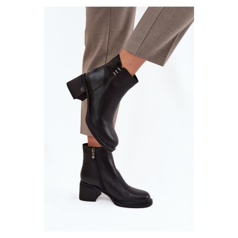 Kožené Zateplené Dámské Kotníkové Boty na Klín Vinceza