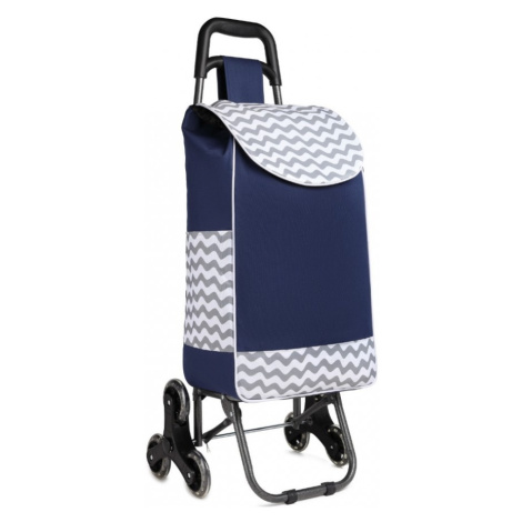 Konofactory Modrá nákupní taška na kolečkách do schodů "Helper"