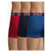Sada tří pánských boxerek v červené a modré barvě Dim POWERFUL BOXERS
