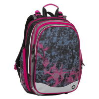 Bagmaster ELEMENT 8 A školní batoh - růžový s květinami