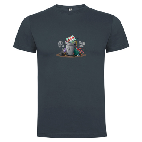 TLAMA games T-shirt "Life is too short" Barva: Ebenová šedá, Velikost: XL