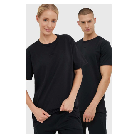 Bavlněné tričko Arkk Copenhagen černá barva, hladký